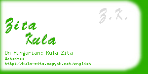 zita kula business card